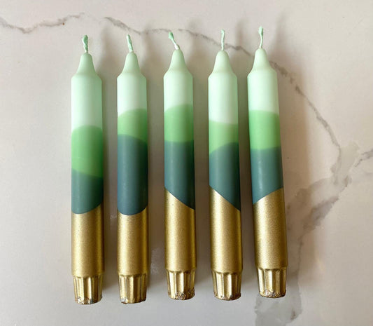 Forest Gold Dinner Candles - Hand Dipped Vegan Candles